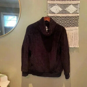 LUKKA LUX FUNNEL NECK FLEECE LINED PLUSH PULLOVER SHERPA SWEATER M